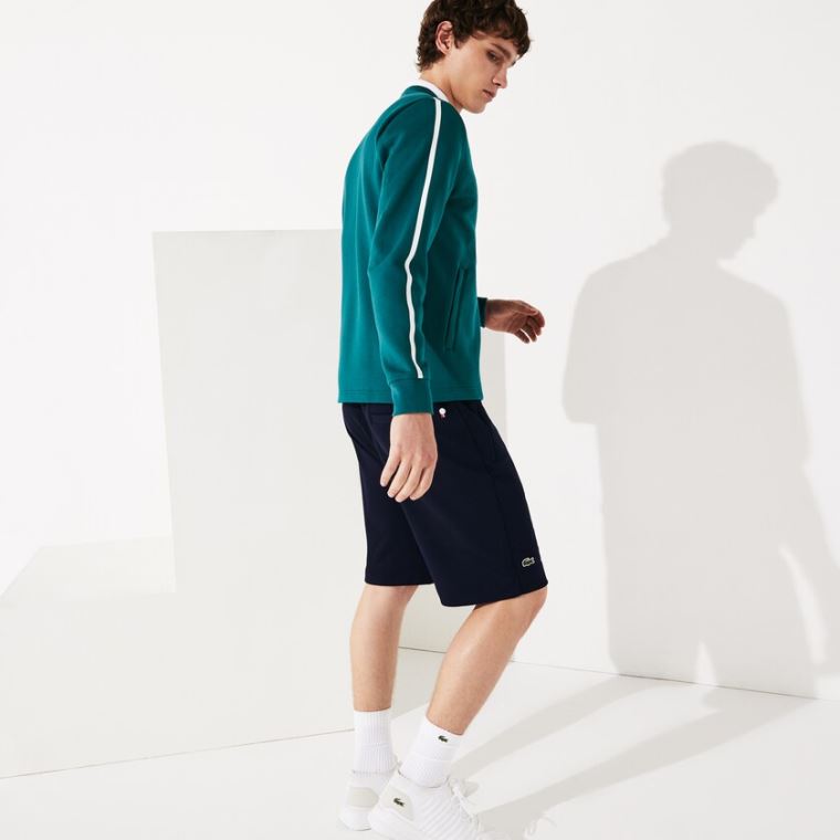 Lacoste SPORT Roland Garros V-Neck Zip Sweatshirt Grønn Hvite Rød | wzViRkGD