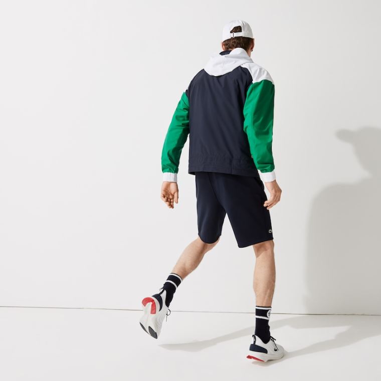 Lacoste SPORT Roland Garros Zip-Up Windbreaker Marineblå Blå Grønn Hvite | OGHM9iPf