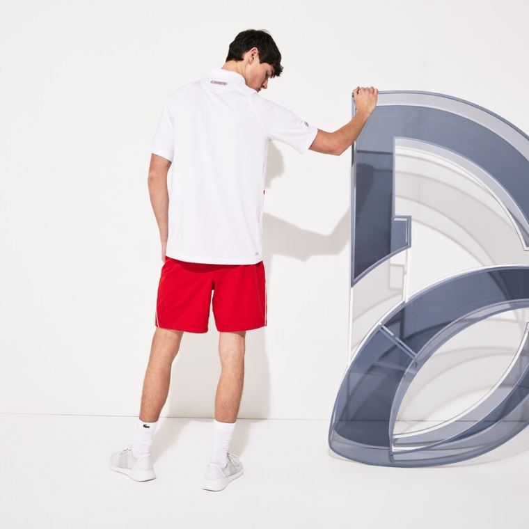 Lacoste SPORT Roland Garros x Novak Djokovic Polo Shirt Hvite Rød | SEFu51vt