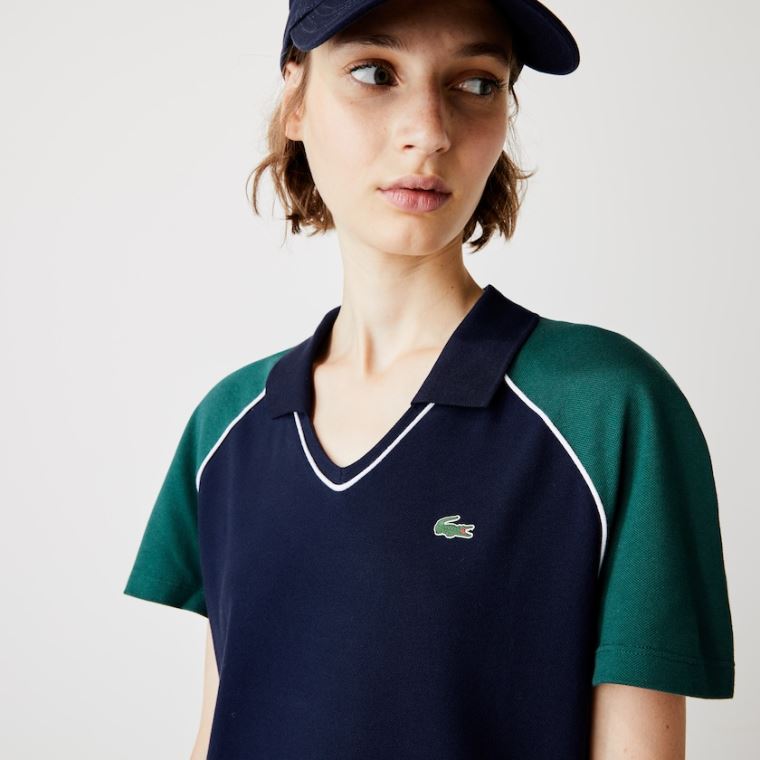 Lacoste SPORT Stretch Bomull Golf Polo Kjoler Marineblå Blå Grønn Hvite | 1euFGGZS