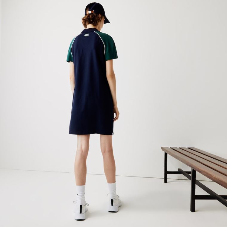 Lacoste SPORT Stretch Bomull Golf Polo Kjoler Marineblå Blå Grønn Hvite | 1euFGGZS