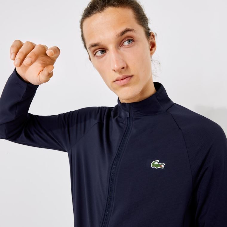 Lacoste SPORT Stretch Ergonomic Zippered Golf Jacket Marineblå Blå | 2lvrIWk3