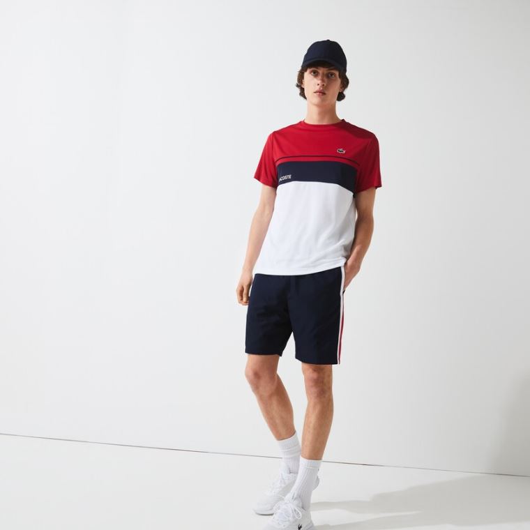 Lacoste SPORT Taffeta Tennis Shorts Marineblå Blå Rød Hvite | PooSYeKZ