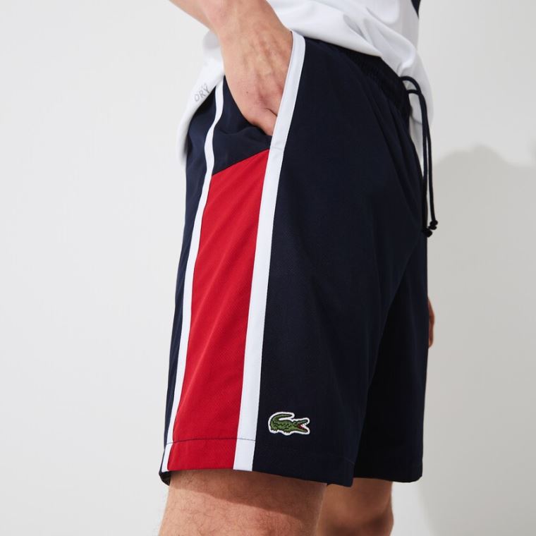 Lacoste SPORT Taffeta Tennis Shorts Marineblå Blå Rød Hvite | PooSYeKZ