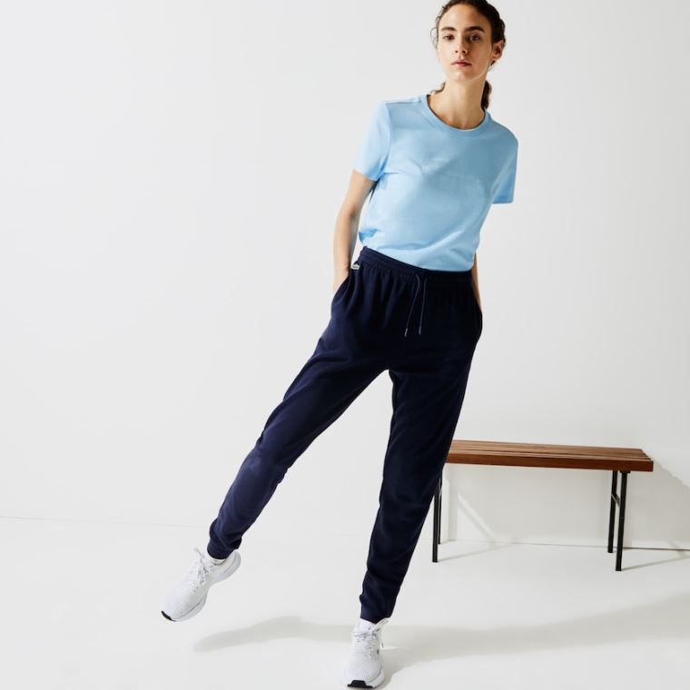 Lacoste SPORT Tennis Fleece Trackpants Marineblå Blå | rBeFVcIK