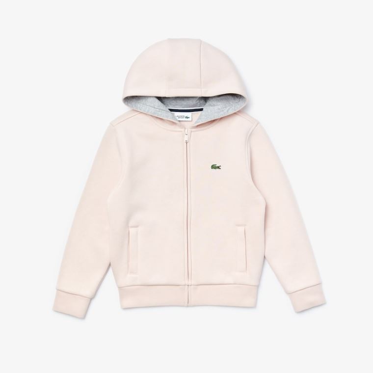 Lacoste SPORT Tennis Zippered Fleece Sweatshirt Lyse Rosa Grå | LXci7bVo