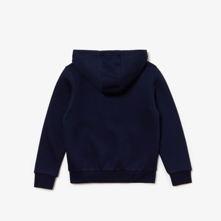 Lacoste SPORT Tennis Zippered Fleece Sweatshirt Marineblå Blå Grå | YdPnRB9F