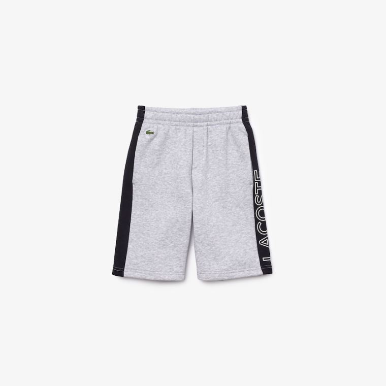 Lacoste SPORT Two-Tone Fleece Shorts Grå Marineblå Blå Hvite | tVUb15LQ