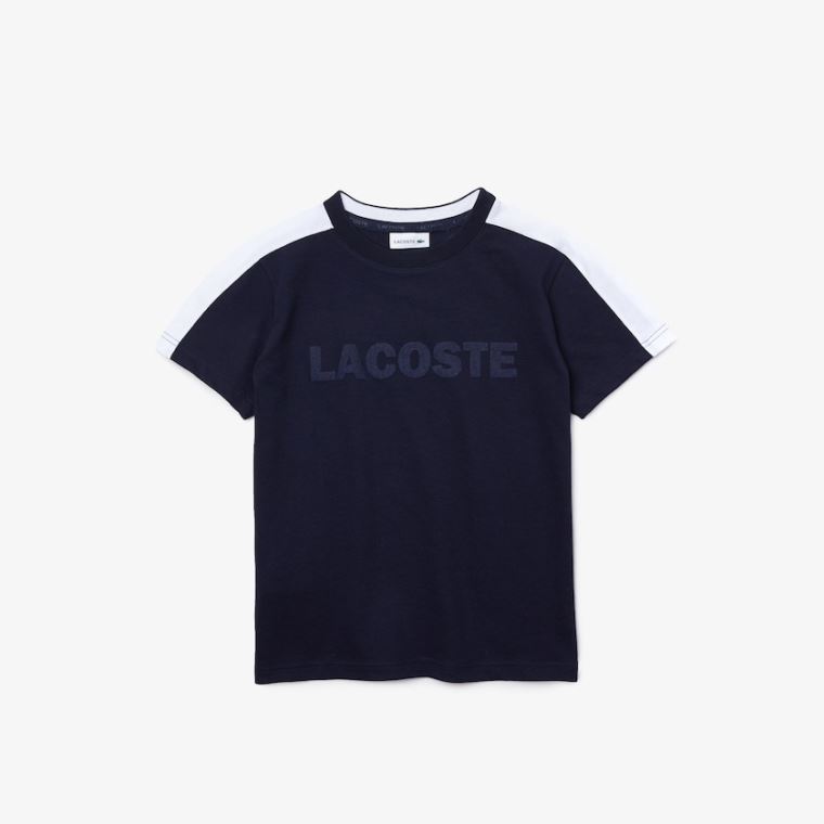 Lacoste SPORT Two-Tone T-shirt Marineblå Blå Hvite | dPLYiqVF