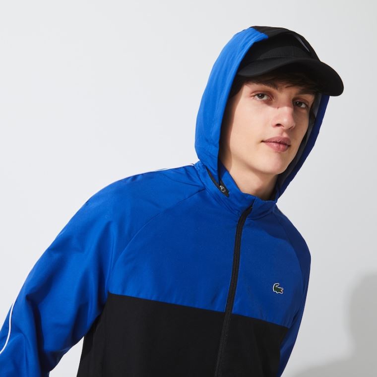 Lacoste SPORT Two-Tone Tennis Tracksuit Svarte Blå Hvite | JbZeVFMq