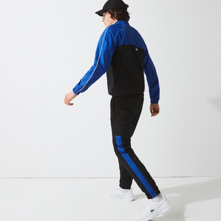 Lacoste SPORT Two-Tone Tennis Tracksuit Svarte Blå Hvite | JbZeVFMq