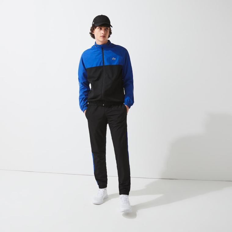 Lacoste SPORT Two-Tone Tennis Tracksuit Svarte Blå Hvite | JbZeVFMq