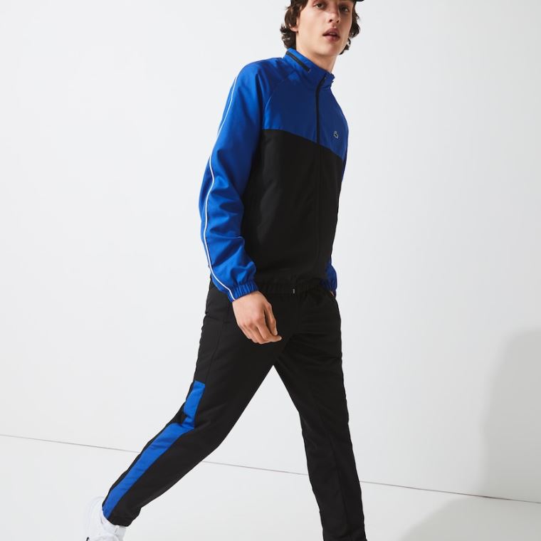 Lacoste SPORT Two-Tone Tennis Tracksuit Svarte Blå Hvite | JbZeVFMq