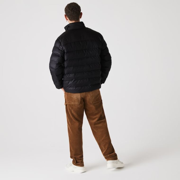 Lacoste SPORT Two-Tone Vann-Resistant Quilted Jacket Mørke Grå Svarte | wKKptRb9