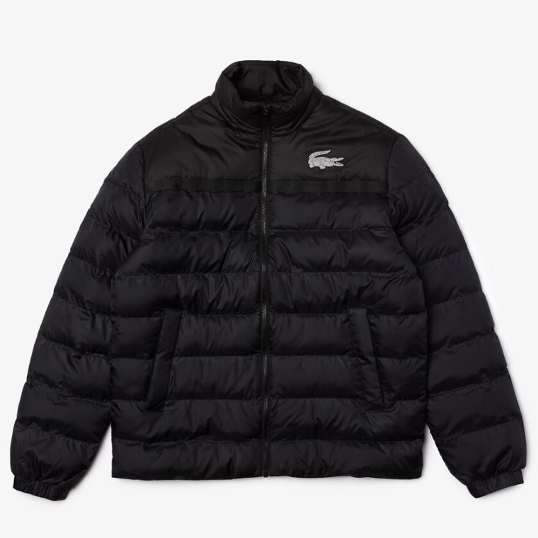 Lacoste SPORT Two-Tone Vann-Resistant Quilted Jacket Mørke Grå Svarte | wKKptRb9