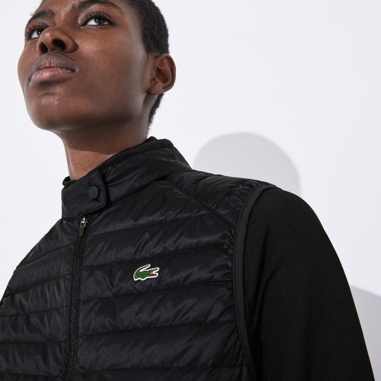 Lacoste SPORT Vann-Resistant Quilted Technical Golf Vest Svarte | UAmyTGgQ