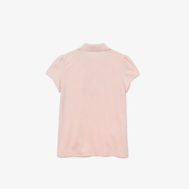 Lacoste Scalloped Collar Mini Piqué Polo Shirt Lyse Rosa | T3fI1QmA