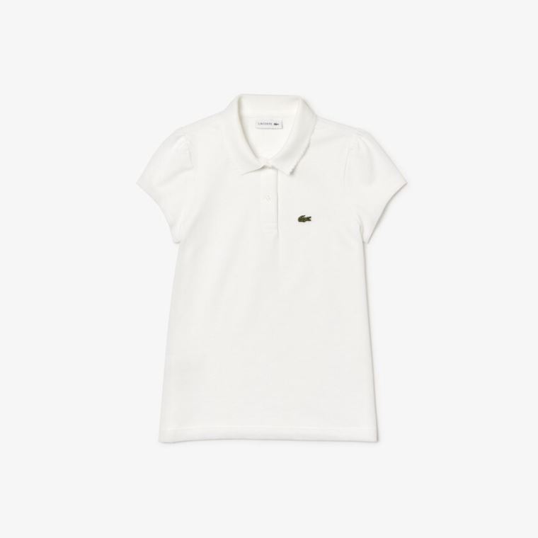 Lacoste Scalloped Collar Mini Piqué Polo Shirt Hvite | We673jKY