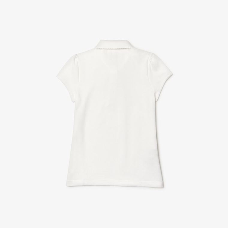 Lacoste Scalloped Collar Mini Piqué Polo Shirt Hvite | We673jKY