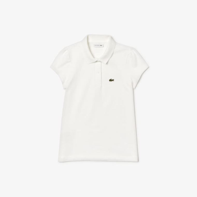 Lacoste Scalloped Collar Mini Piqué Polo Shirt Hvite | We673jKY