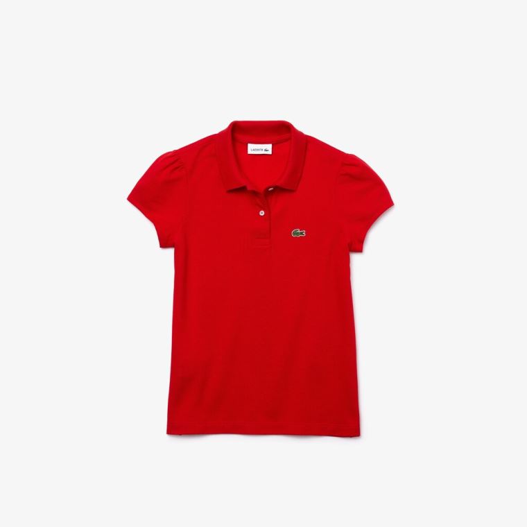 Lacoste Scalloped Collar Mini Piqué Polo Shirt Rød | pQIh8FdI