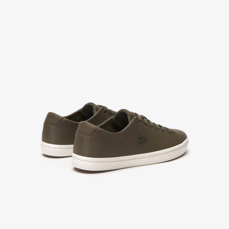 Lacoste Showcourt 2.0 Lær Sneakers Mørke Khaki Hvite | CQHFYOSD