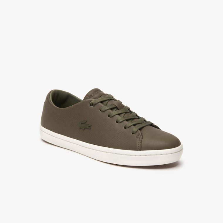 Lacoste Showcourt 2.0 Lær Sneakers Mørke Khaki Hvite | CQHFYOSD