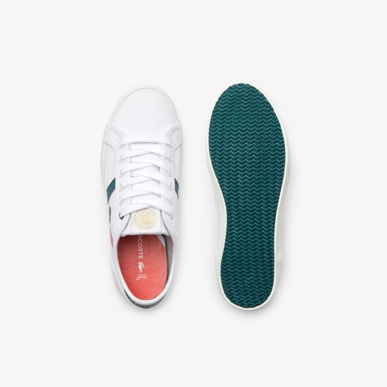 Lacoste Sideline Roland Garros Sneakers Hvite Grønn | J95bIGG3