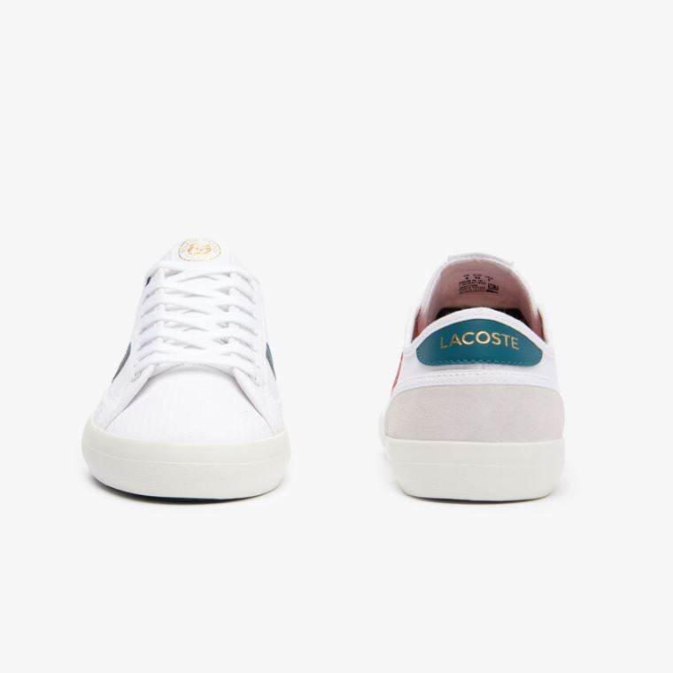 Lacoste Sideline Roland Garros Sneakers Hvite Grønn | sNEutgTj