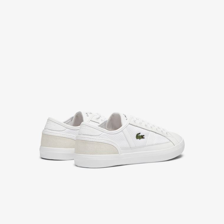 Lacoste Sideline Tekstil and Lær Sneakers Hvite | FzUzeE9I