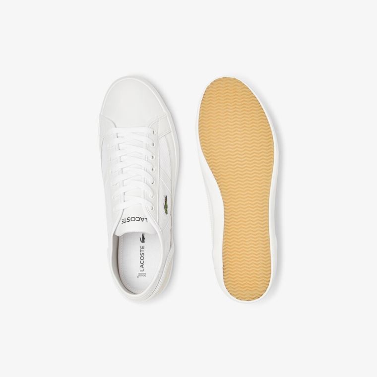 Lacoste Sideline Tekstil and Lær Sneakers Hvite | FzUzeE9I