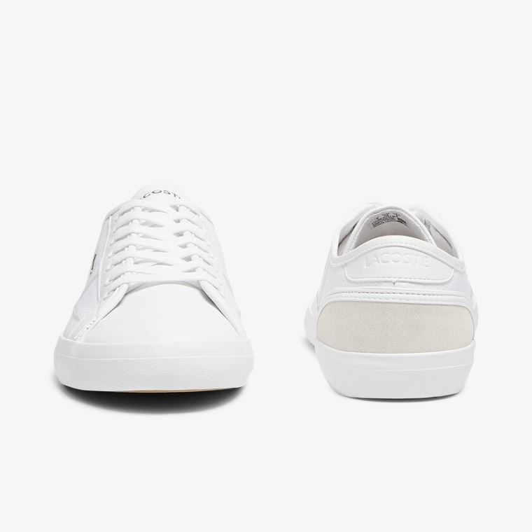 Lacoste Sideline Tekstil and Lær Sneakers Hvite | FzUzeE9I