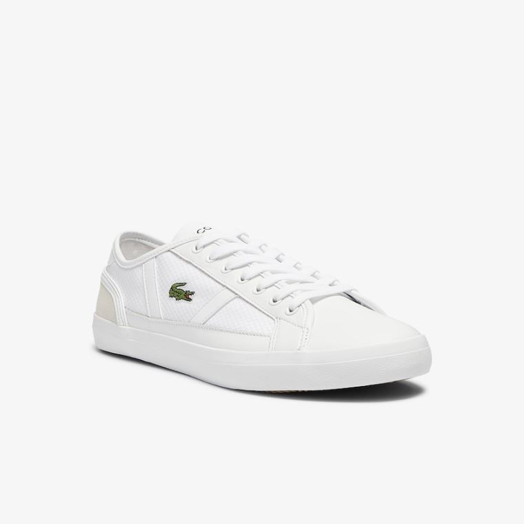 Lacoste Sideline Tekstil and Lær Sneakers Hvite | FzUzeE9I