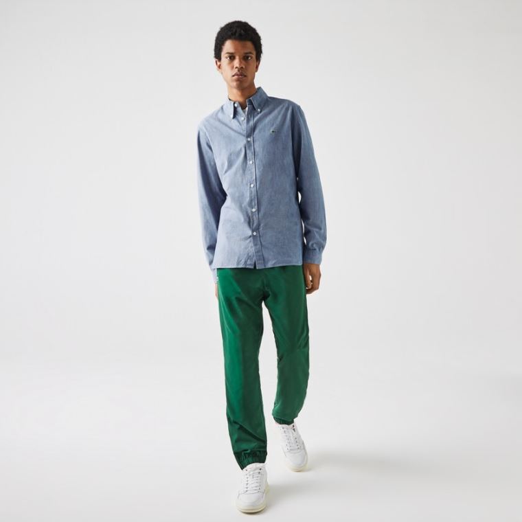 Lacoste Slim Fit Bomull Chambray Shirt Blå | BshT89ci