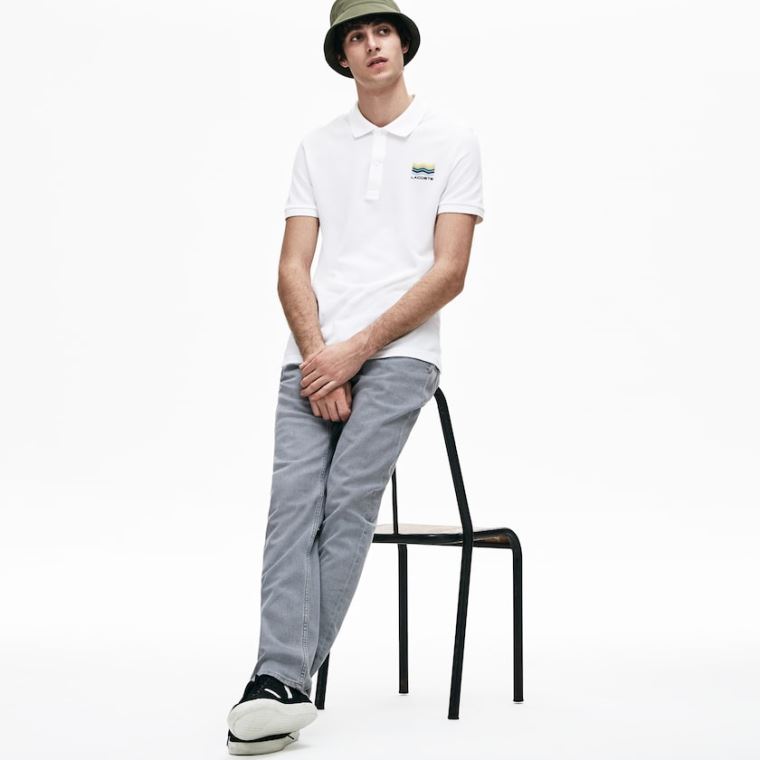 Lacoste Slim Fit Bomull Petit Piqué Polo Hvite | gt2PXcYm