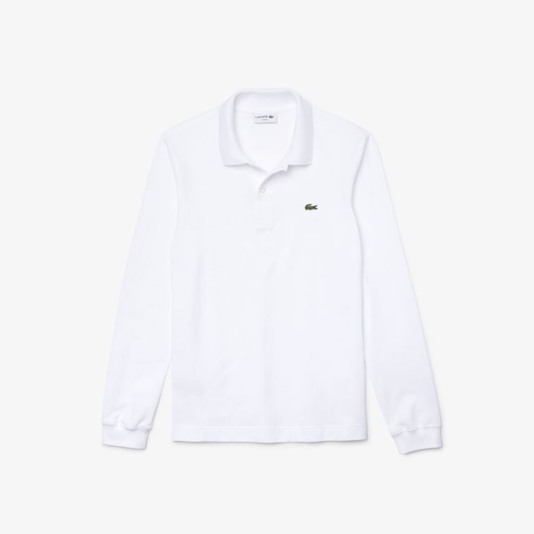 Lacoste Slim Fit Petit Piqué Polo Hvite | ftT9uOX0