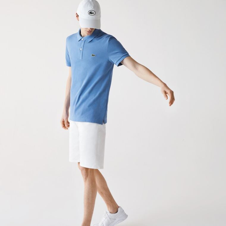 Lacoste Slim Fit Polo in Petit Piqué Blå | AtqUHBDj