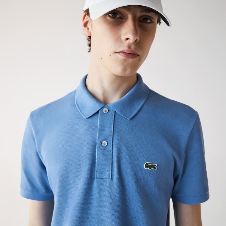 Lacoste Slim Fit Polo in Petit Piqué Blå | AtqUHBDj