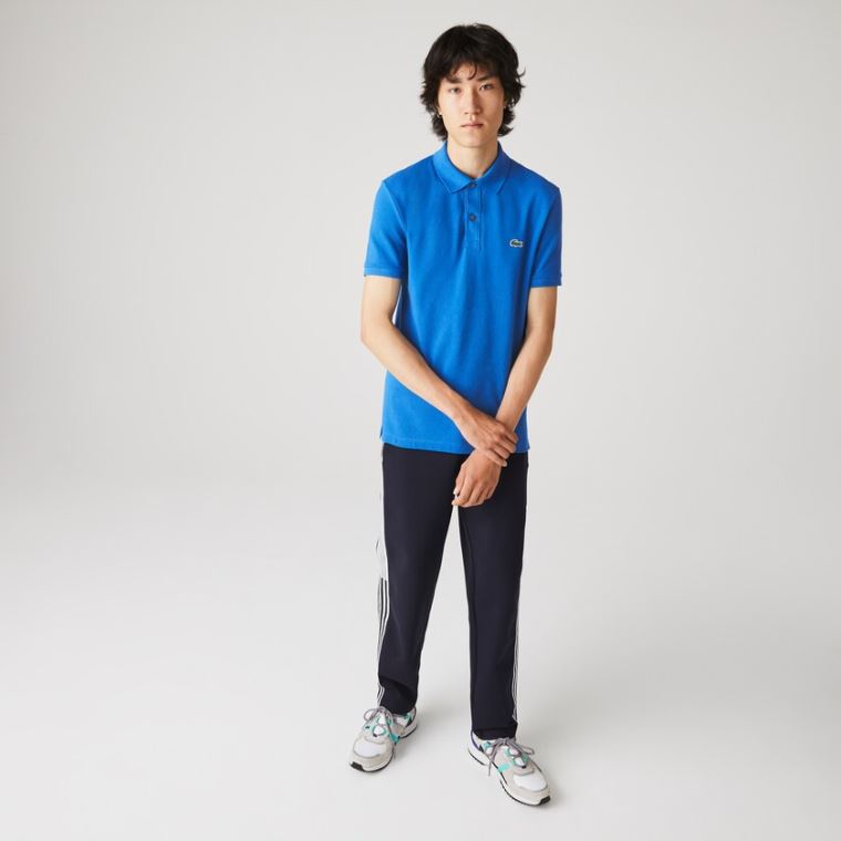 Lacoste Slim Fit Polo in Petit Piqué Blå | NavGmmMT