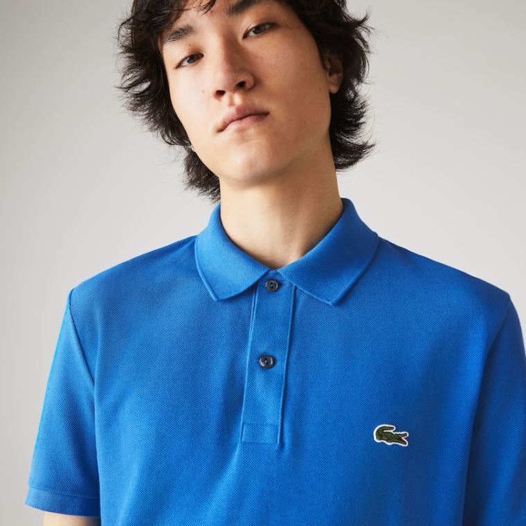 Lacoste Slim Fit Polo in Petit Piqué Blå | NavGmmMT