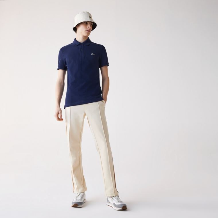 Lacoste Slim Fit Polo in Petit Piqué Blå | uywUAB46