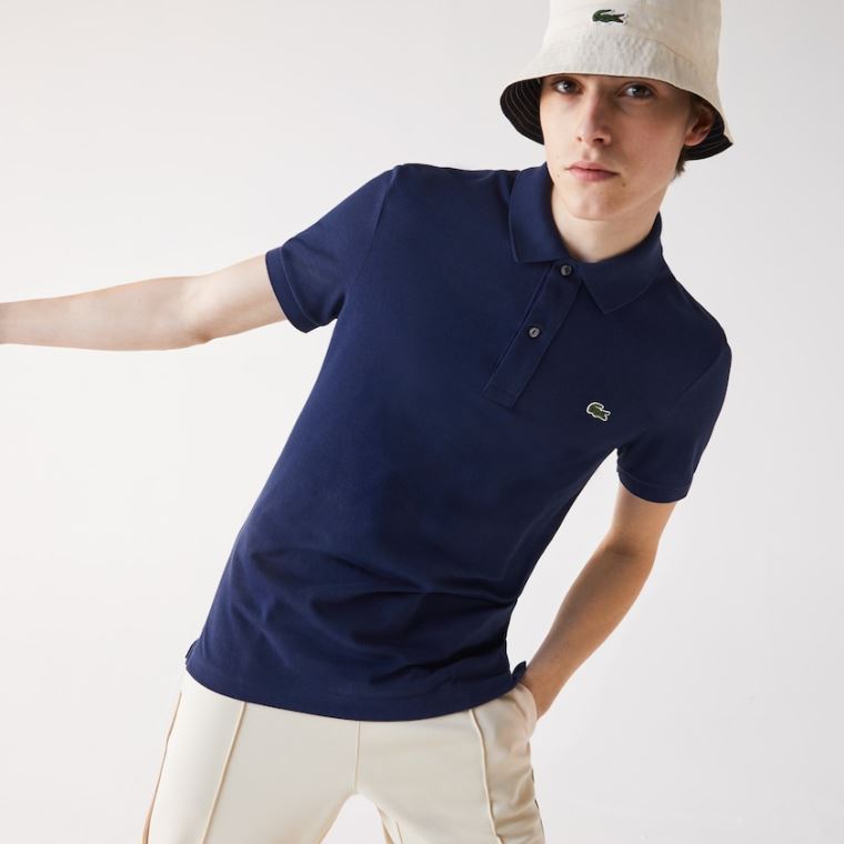 Lacoste Slim Fit Polo in Petit Piqué Blå | uywUAB46