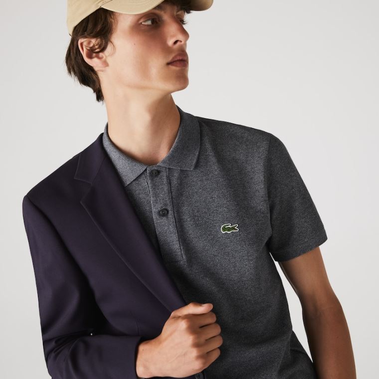 Lacoste Slim Fit Polo in Petit Piqué Grå | WPwVBD1b