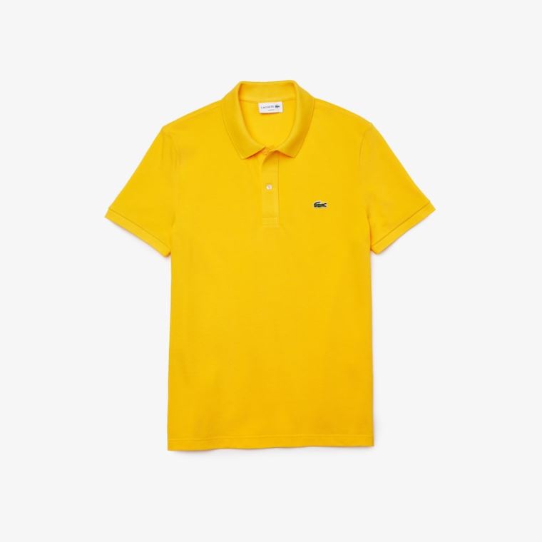 Lacoste Slim Fit Polo in Petit Piqué Gul | baL7S3NH