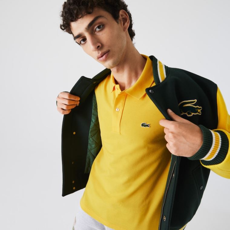 Lacoste Slim Fit Polo in Petit Piqué Gul | baL7S3NH