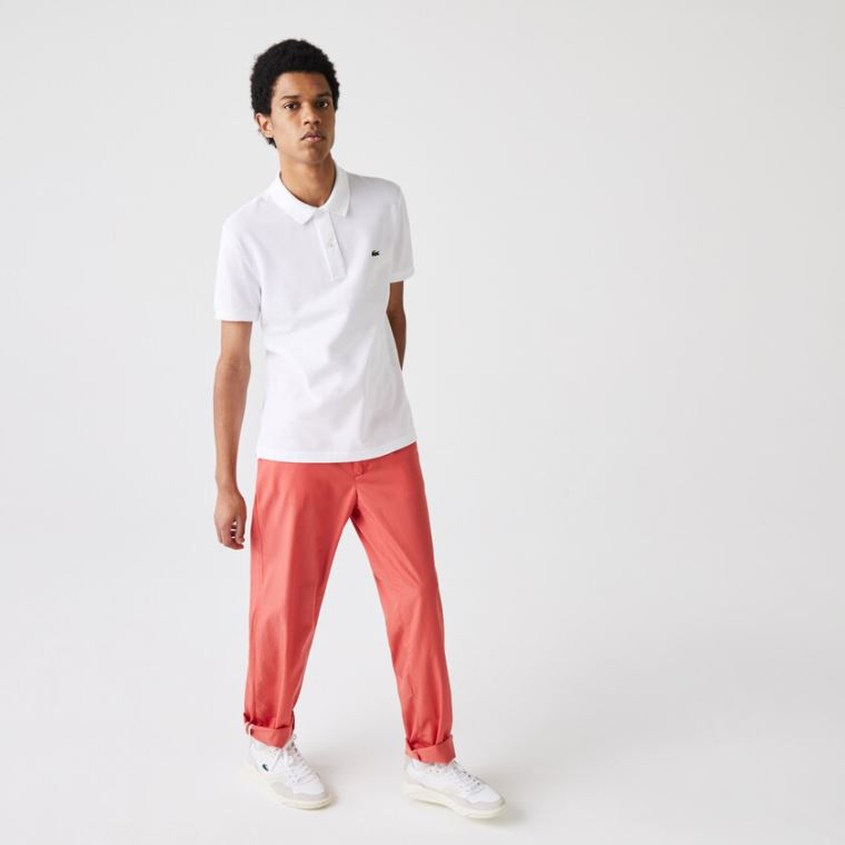 Lacoste Slim Fit Polo in Petit Piqué Hvite | VWKJqPxj