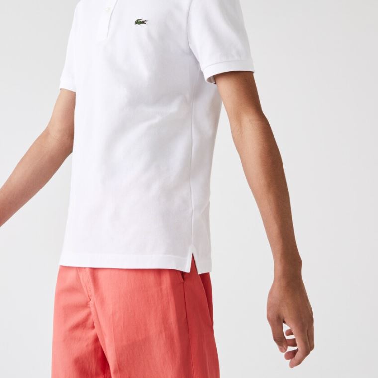 Lacoste Slim Fit Polo in Petit Piqué Hvite | VWKJqPxj