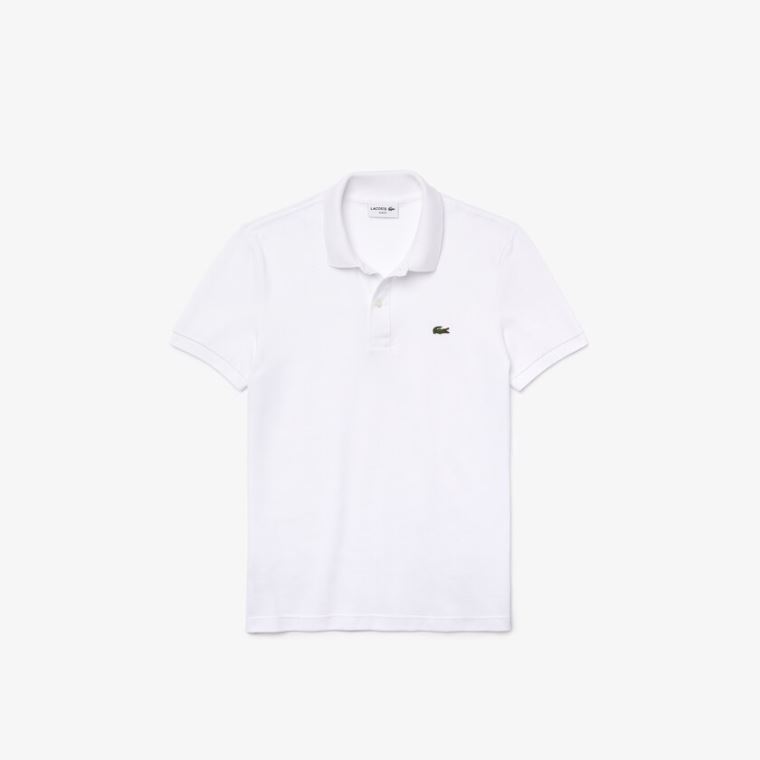 Lacoste Slim Fit Polo in Petit Piqué Hvite | VWKJqPxj