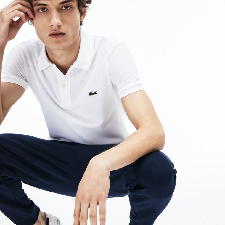 Lacoste Slim Fit Polo in Petit Piqué Hvite | VWKJqPxj