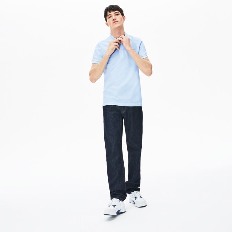 Lacoste Slim Fit Polo in Petit Piqué Lyse Blå | QUILtf2r